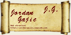 Jordan Gajić vizit kartica
